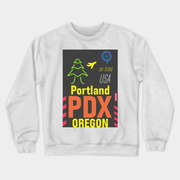 Airport PDX Portland Crewneck Sweatshirt by Woohoo